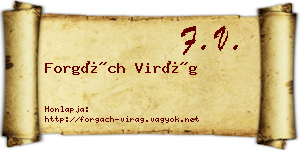 Forgách Virág névjegykártya